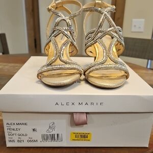 Alex Marie Soft Gold Strappy Heels